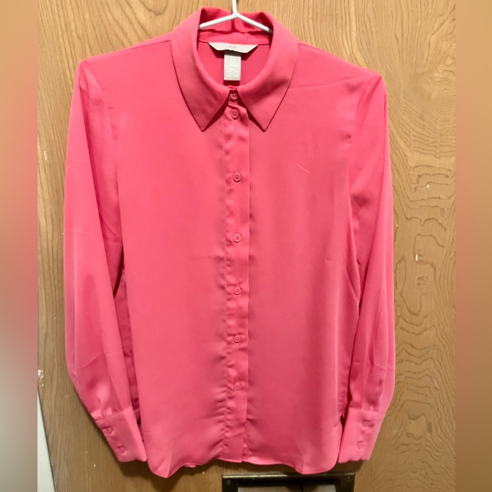H&M Vibrant Pink Button-Down Shirt XS